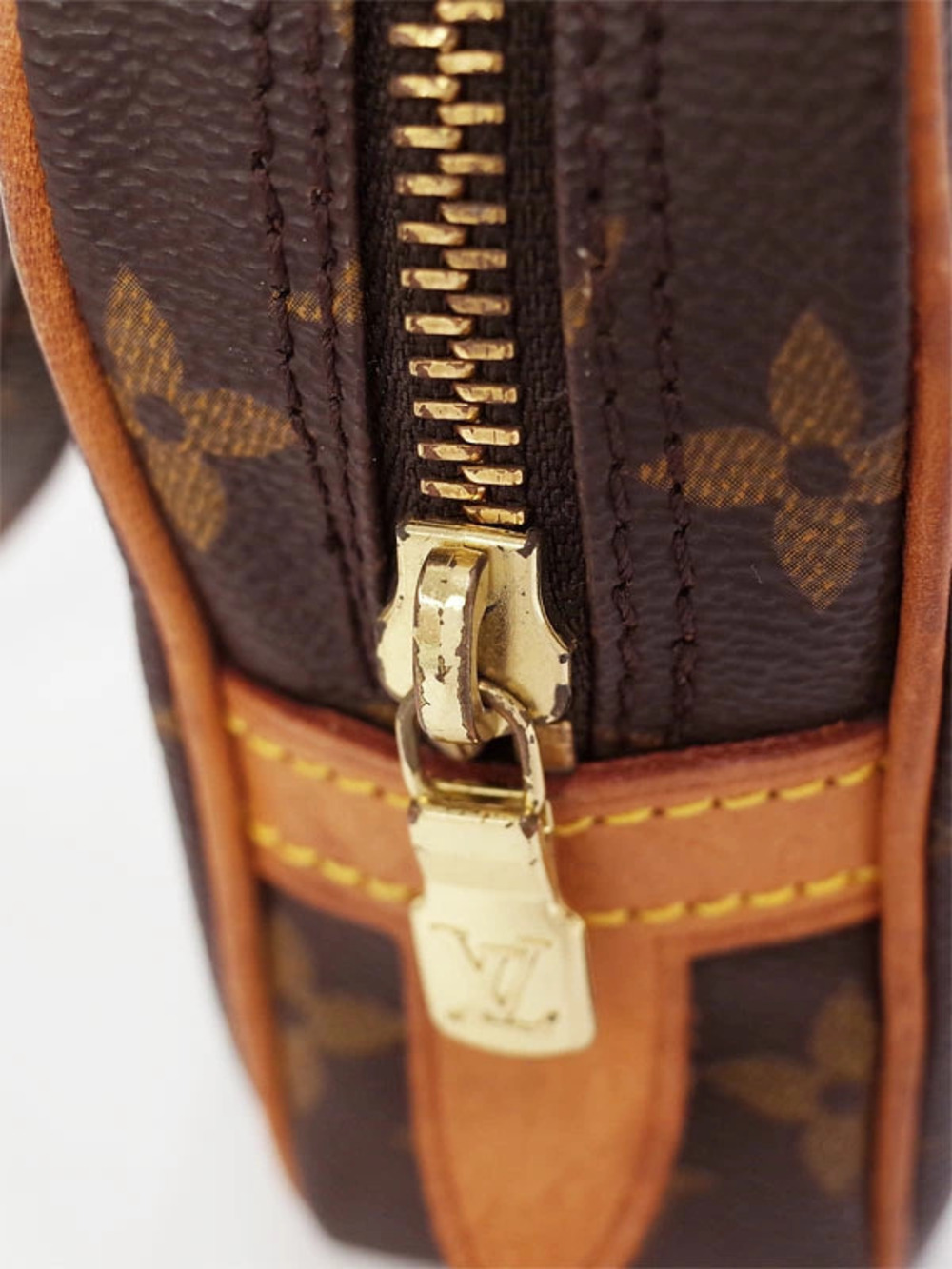Louis Vuitton Monogram Pochette Marly Shoulder Bag Canvas Leather Brown - Picture 7 of 9